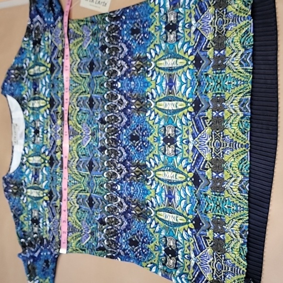 a la carte Size M Blue Patterned 3/4 Sleeve Tunic, NEW with Tags - Picture 7 of 12
